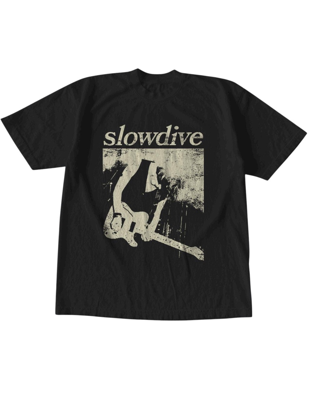 Slowdive Band Guitarist Photo Black Shoegaze Graphic T-Shirt